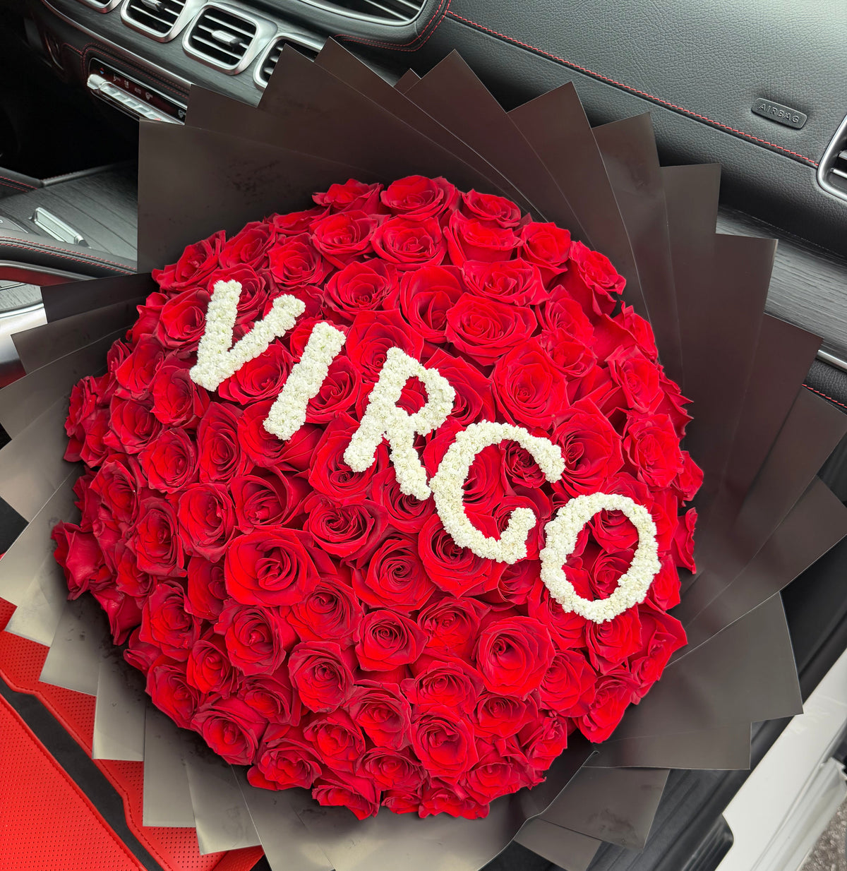 100 roses + zodiac sign