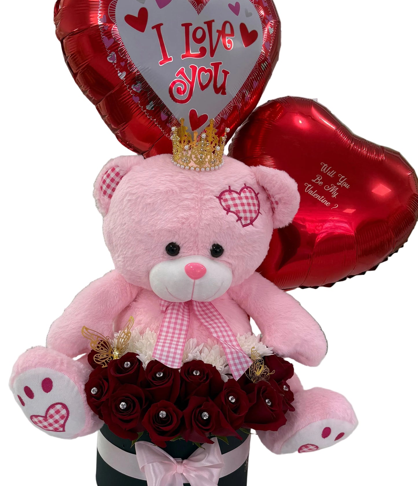Pink I love you Teddy box