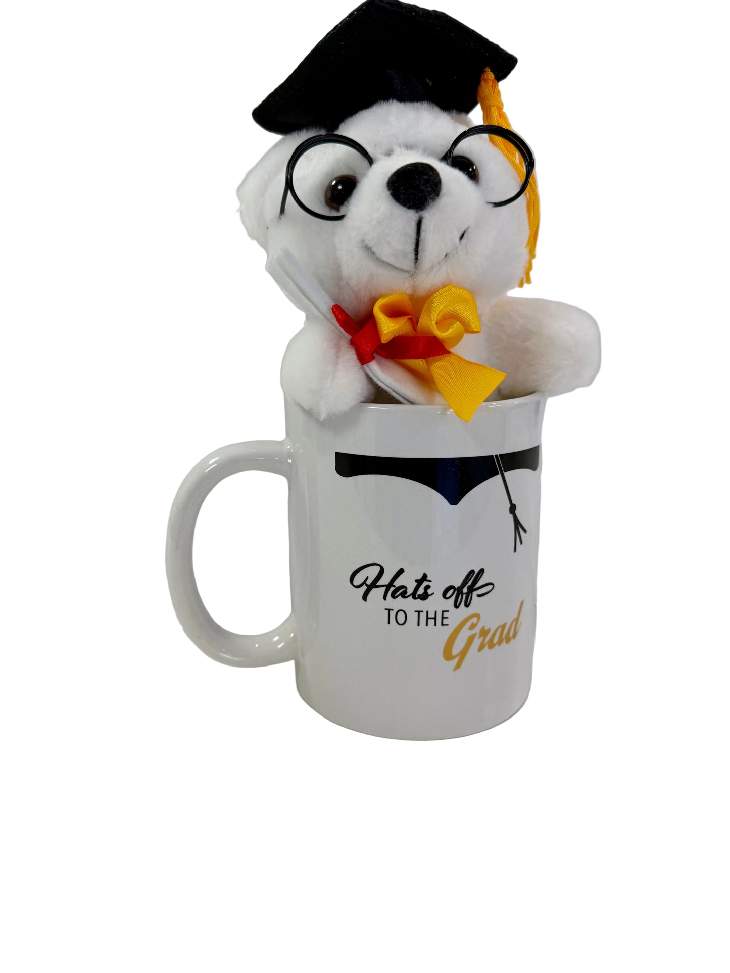 Grad mug + bear (white)