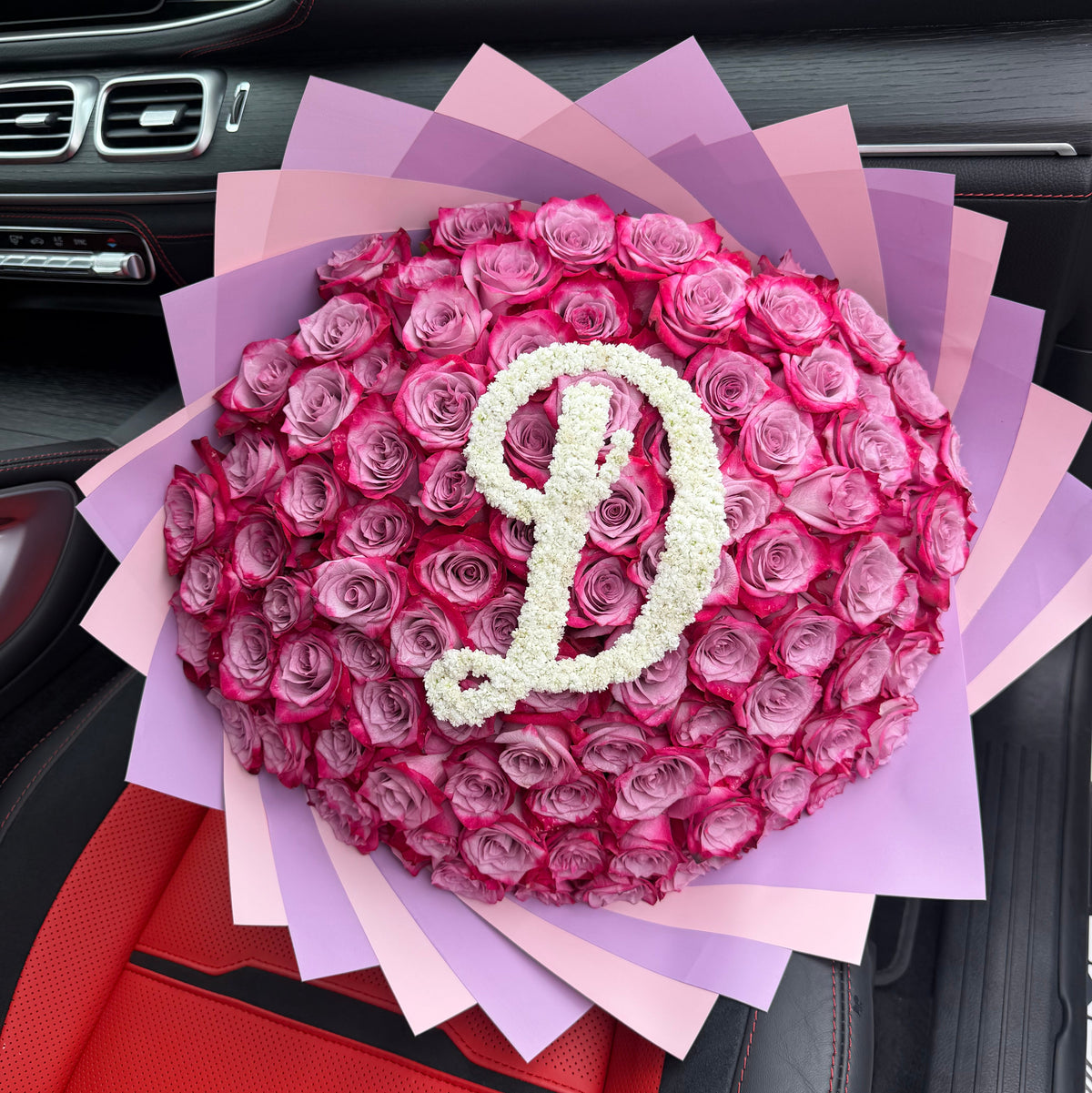 Purple Haze letter initial bouquet