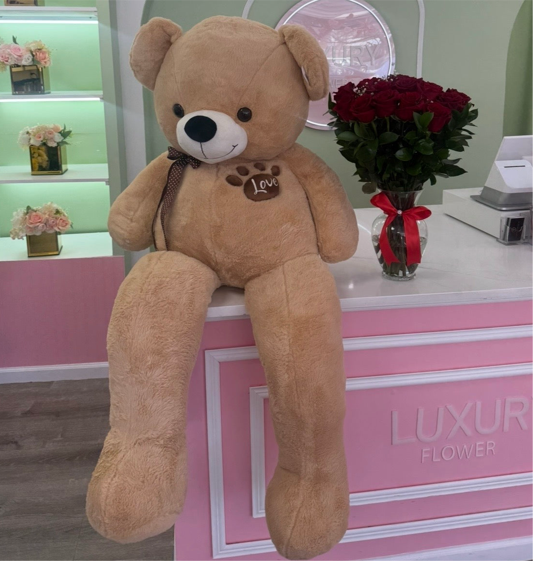 Jumbo Teddy + Vase arrangement