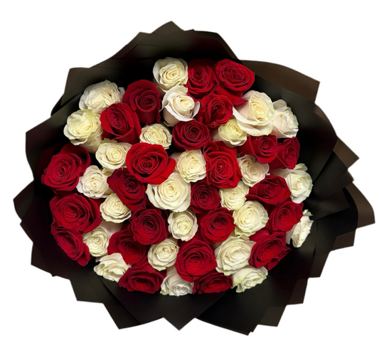 Red + White roses