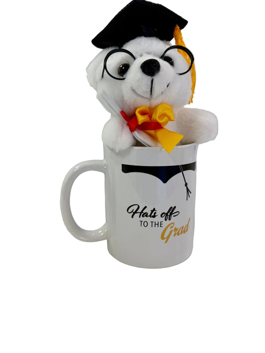 Grad mug + bear (white)