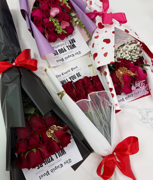 Vday Flat assorted bouquet