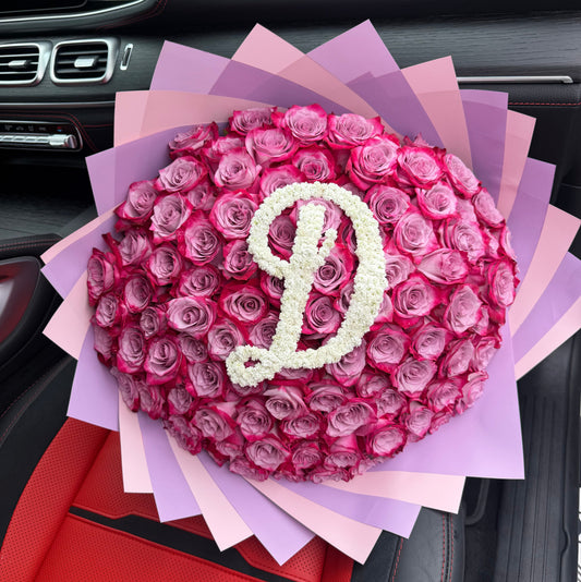 Purple Haze letter initial bouquet