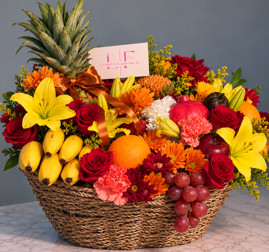 Luxury Fruit & Floral Abundance Basket